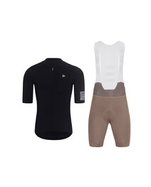 HOLOKOLO Cycling short sleeve jersey and shorts - VICTORIOUS ELITE - brown/black